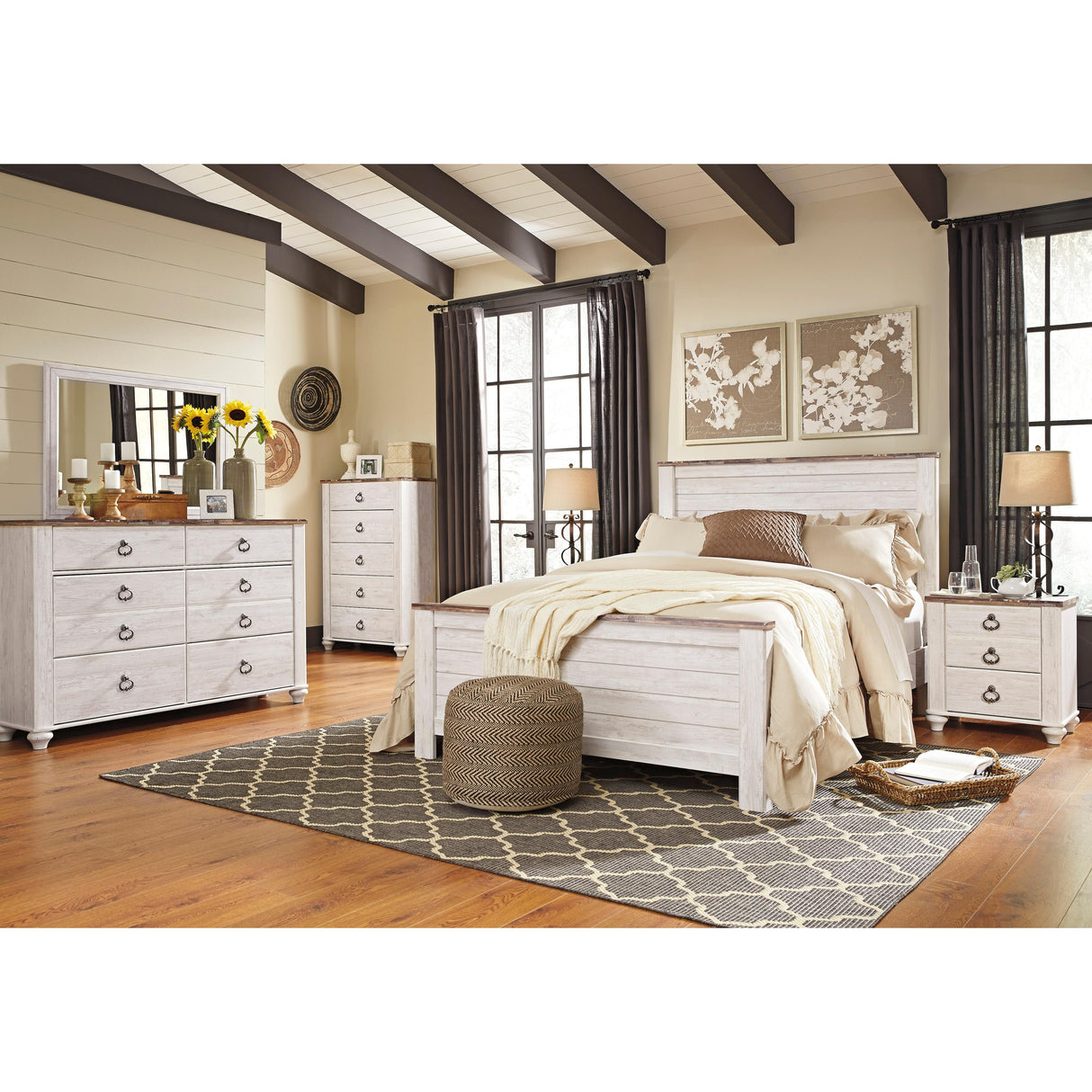 Signature Design by Ashley Willowton B267B9 5 pc Queen Panel Bedroom Set IMAGE 1