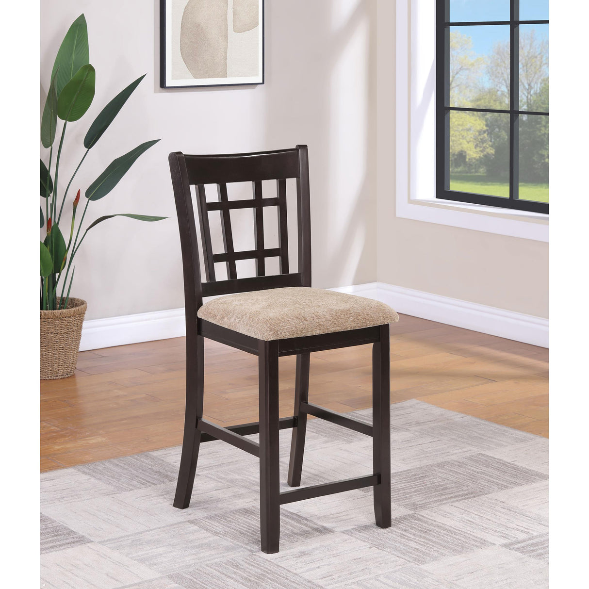 Coaster Furniture Lavon 105279 Wood Counter Chair - Tan and Espresso (Set of 2) IMAGE 8