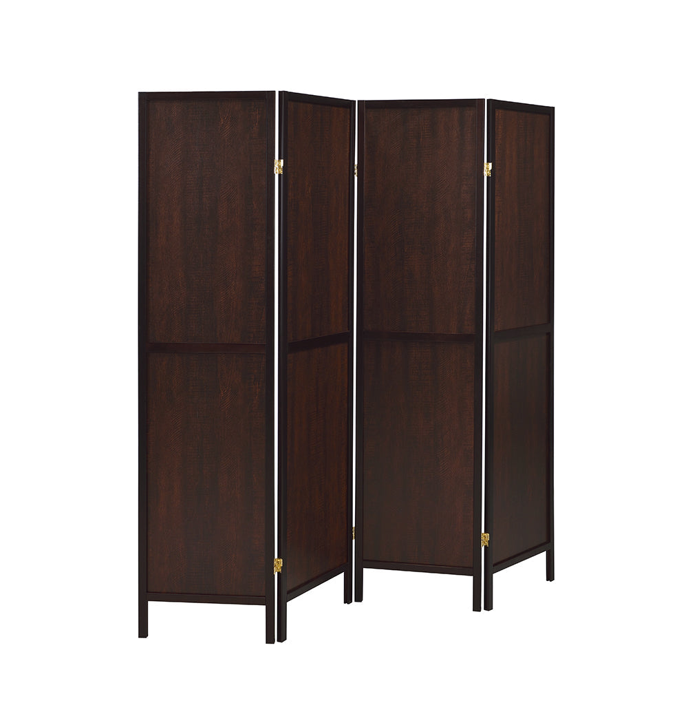 Deepika 4-panel Folding Screen Tobacco and Cappuccino