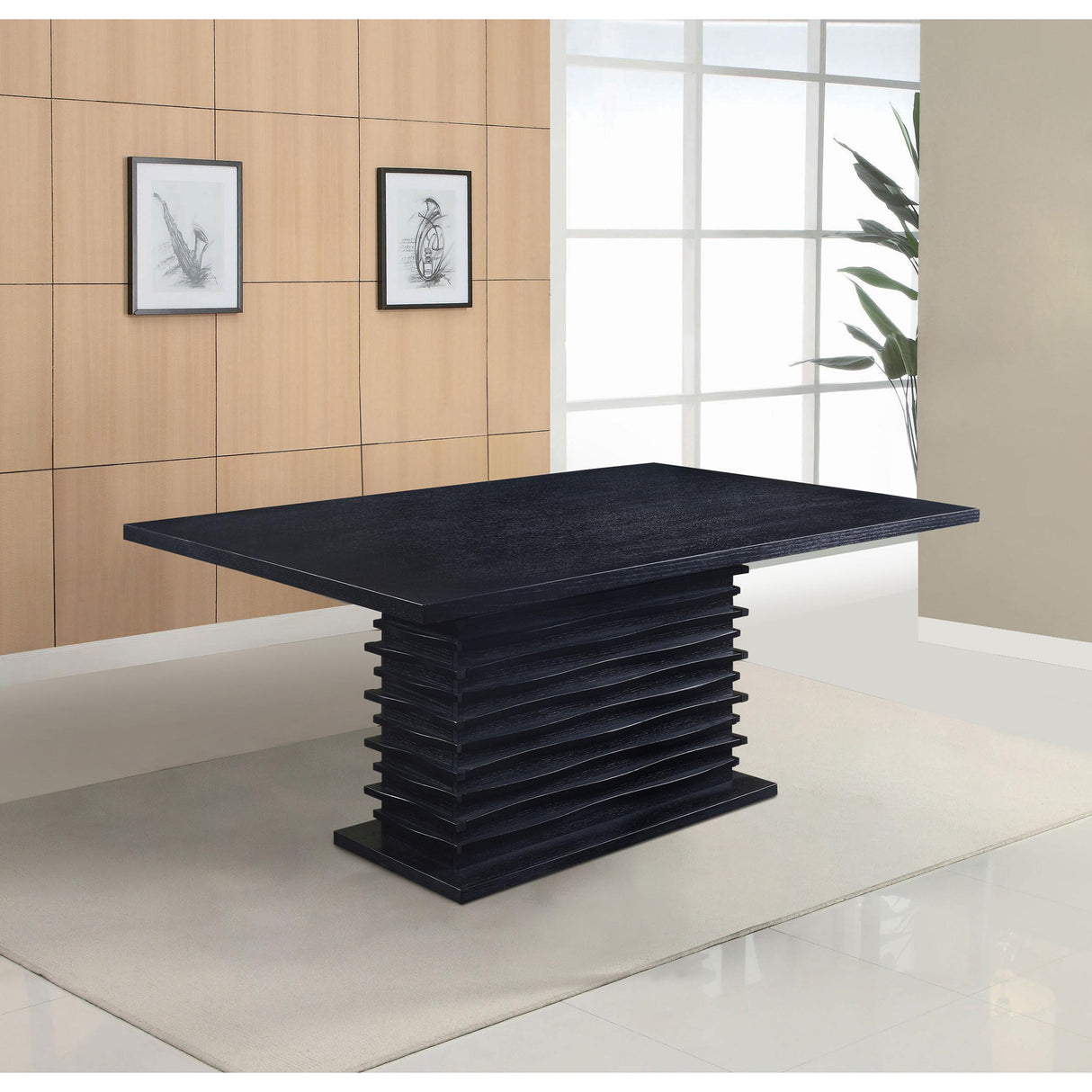 Coaster Furniture Stanton 102061 Rectangular 66-inch Dining Table - Black IMAGE 2
