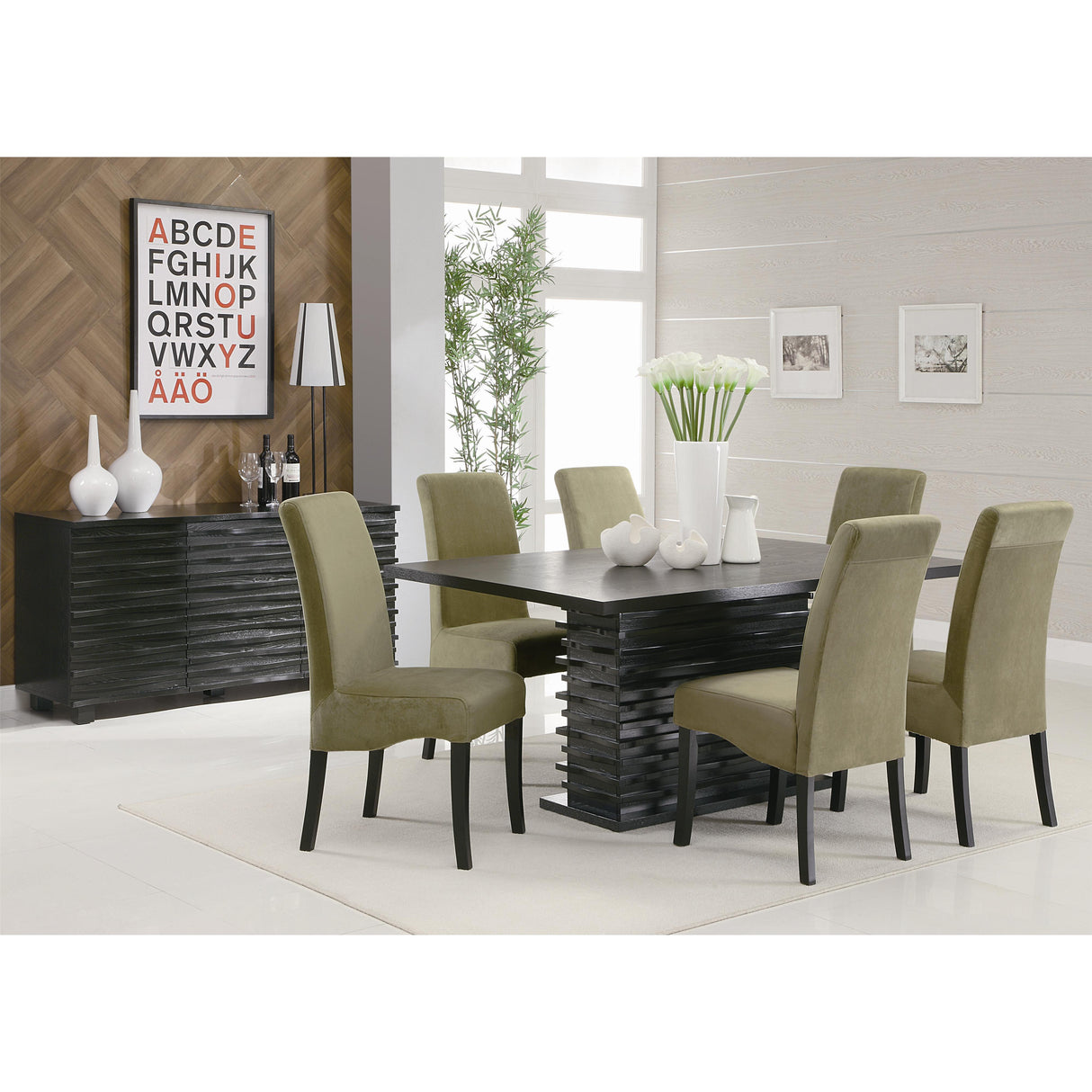 Coaster Furniture Stanton 102061 Rectangular 66-inch Dining Table - Black IMAGE 3
