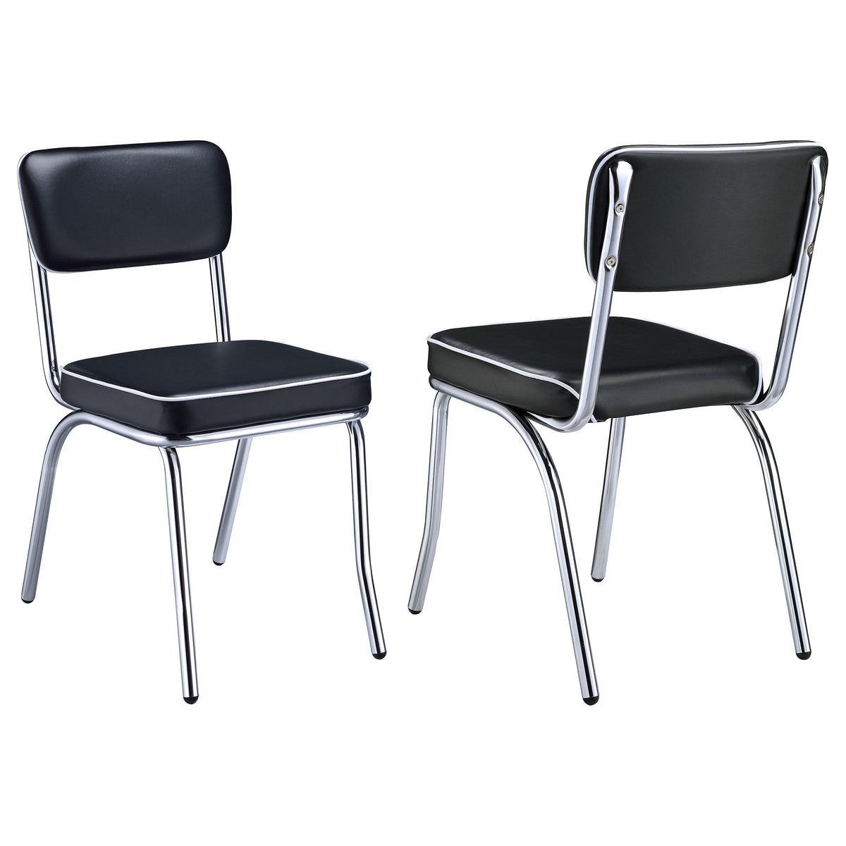 Coaster Furniture Retro 2066 Upholstered Dining Side Chair - Black (Set of 2) IMAGE 1