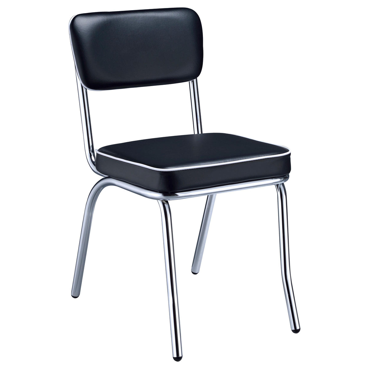 Coaster Furniture Retro 2066 Upholstered Dining Side Chair - Black (Set of 2) IMAGE 2