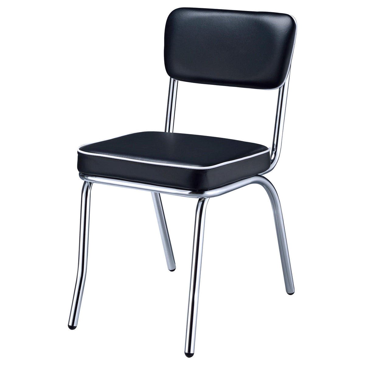 Coaster Furniture Retro 2066 Upholstered Dining Side Chair - Black (Set of 2) IMAGE 4