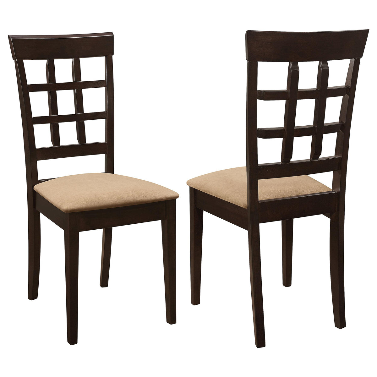 Coaster Furniture Gabriel 100772 Lattice Back Dining Side Chair - Cappuccino (Set of 2) IMAGE 1