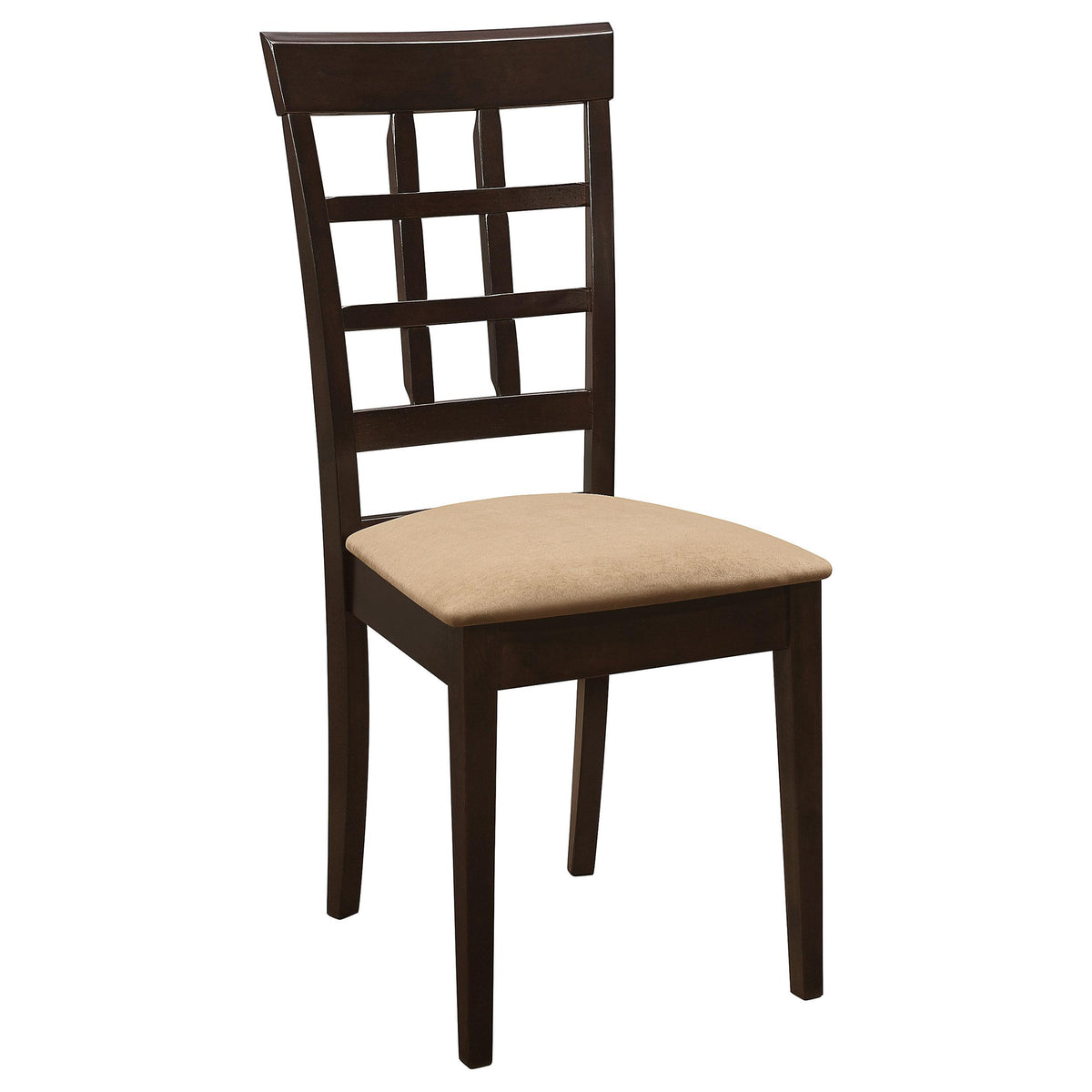 Coaster Furniture Gabriel 100772 Lattice Back Dining Side Chair - Cappuccino (Set of 2) IMAGE 2