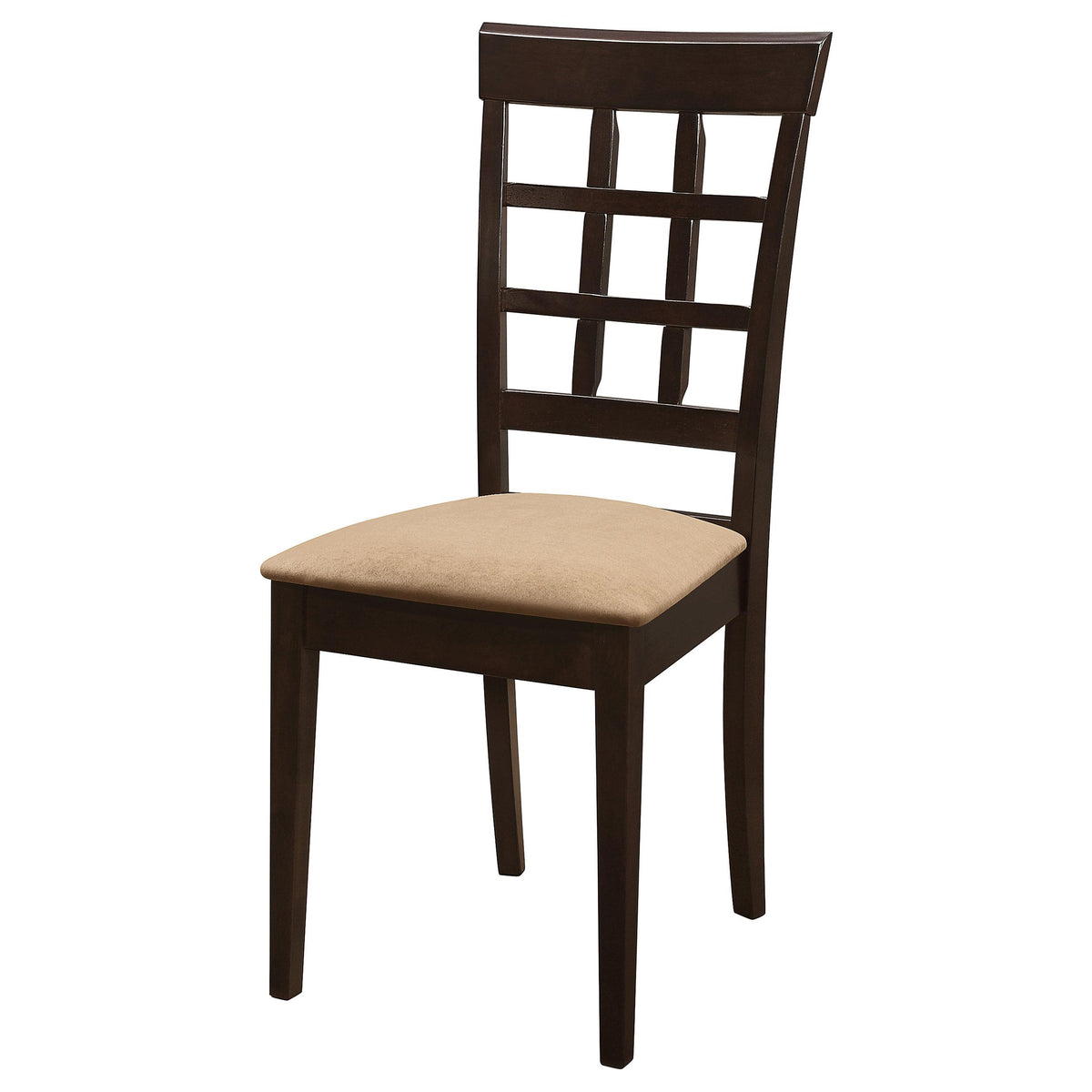 Coaster Furniture Gabriel 100772 Lattice Back Dining Side Chair - Cappuccino (Set of 2) IMAGE 4
