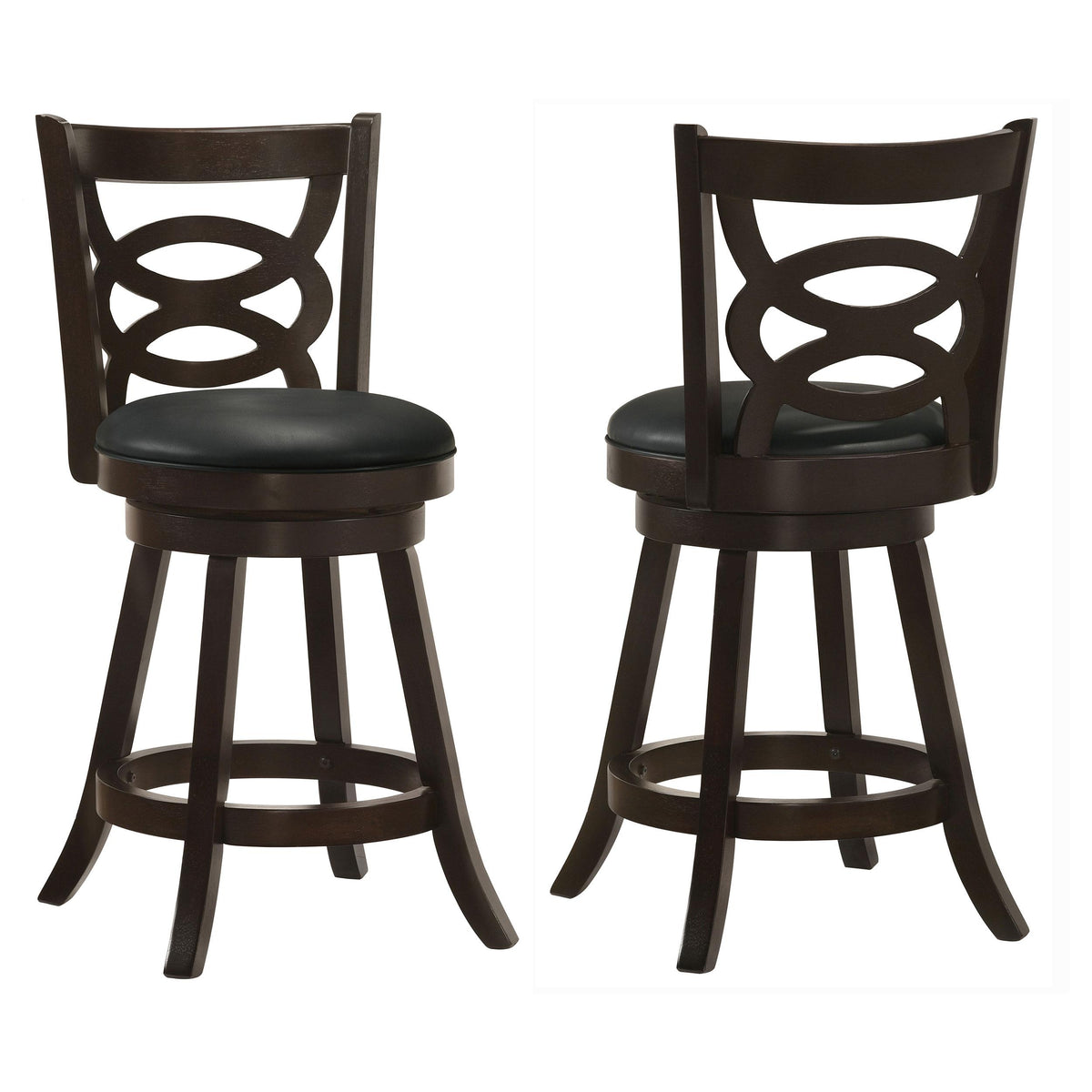 Coaster Furniture Calecita 101929 Wood Swivel Counter Stool - Cappuccino (Set of 2) IMAGE 1