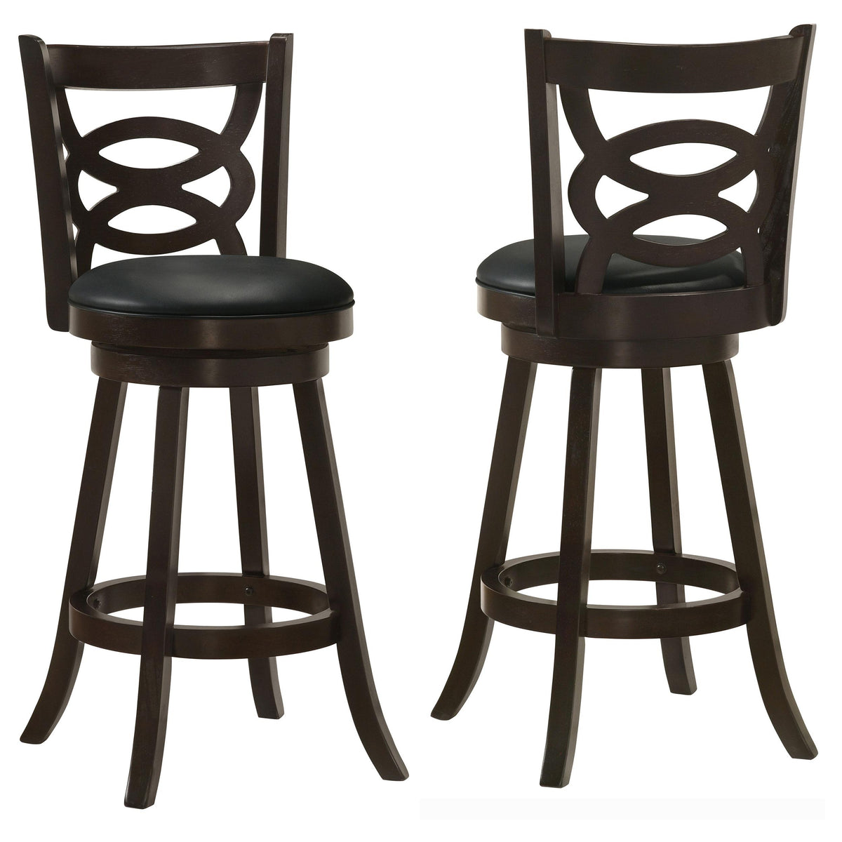 Coaster Furniture Calecita 101930 Wood Swivel Bar Stool - Cappuccino (Set of 2) IMAGE 1