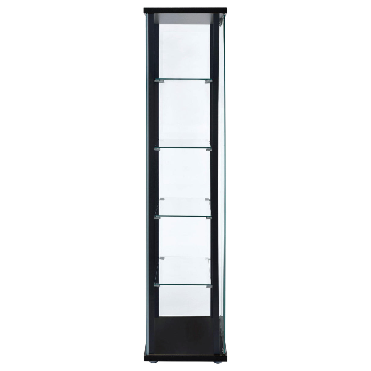 Coaster Furniture Delphinium 950170 5-shelf Clear Glass Curio Display Cabinet - Black IMAGE 6