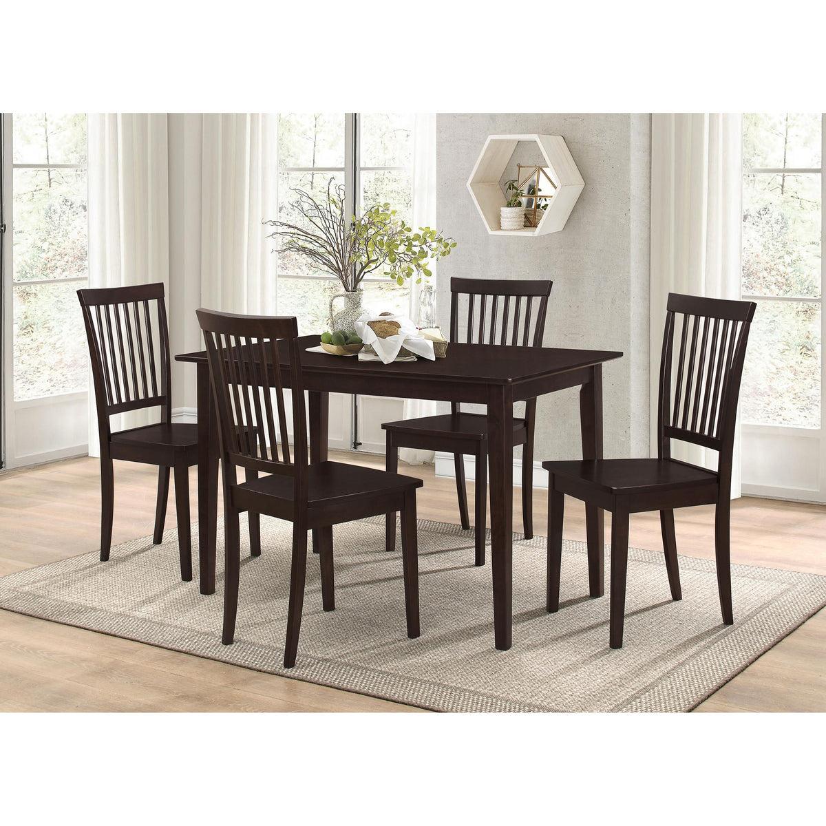 Coaster Furniture Gomez 150152 5-piece Rectangular Dining Table Set - Cappuccino IMAGE 1