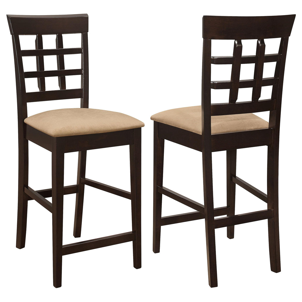 Coaster Furniture Gabriel 100209 Lattice Back Counter Chair - Cappuccino (Set of 2) IMAGE 1