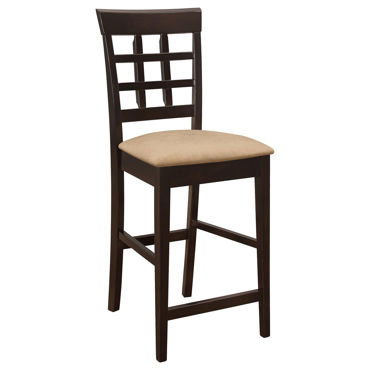 Coaster Furniture Gabriel 100209 Lattice Back Counter Chair - Cappuccino (Set of 2) IMAGE 2