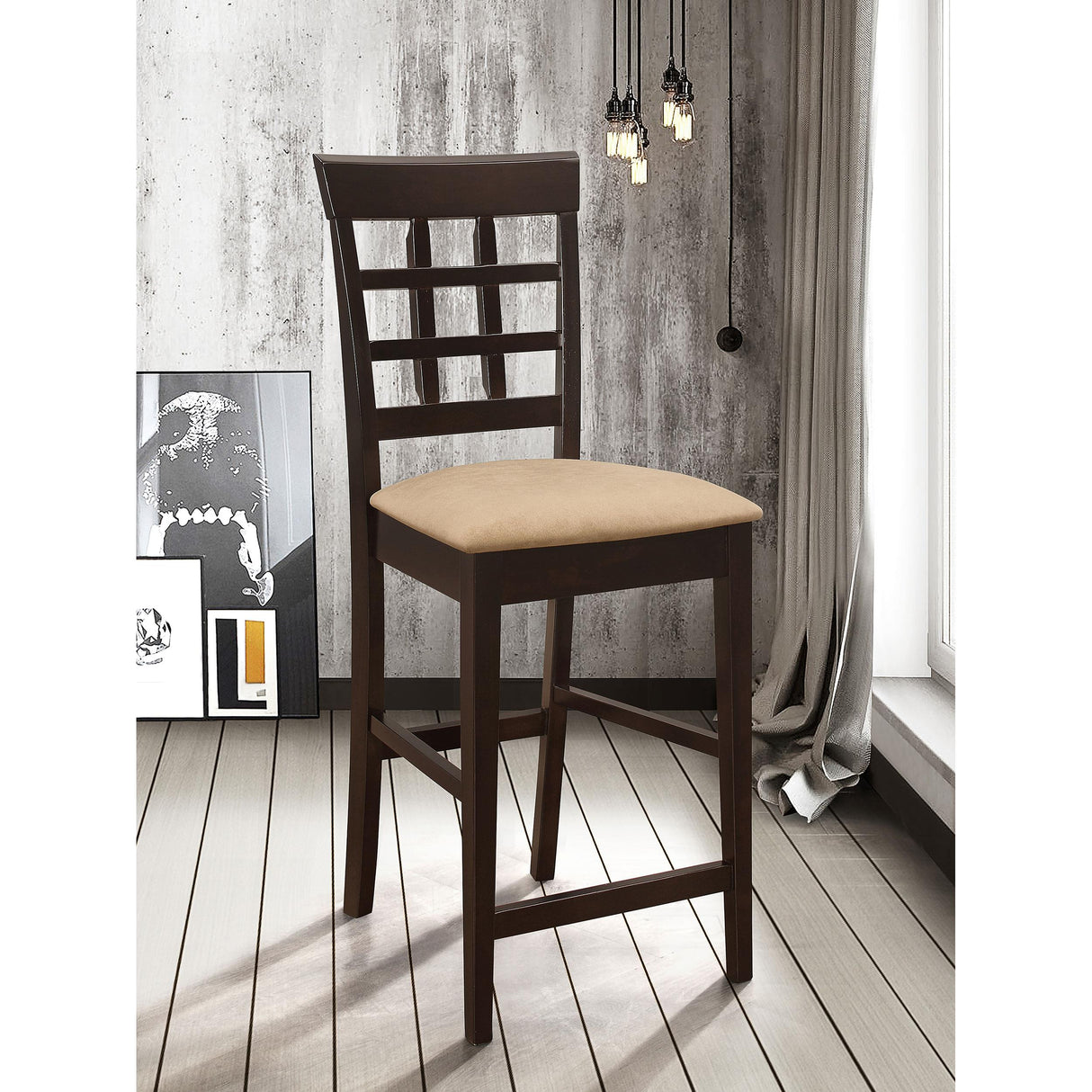 Coaster Furniture Gabriel 100209 Lattice Back Counter Chair - Cappuccino (Set of 2) IMAGE 9