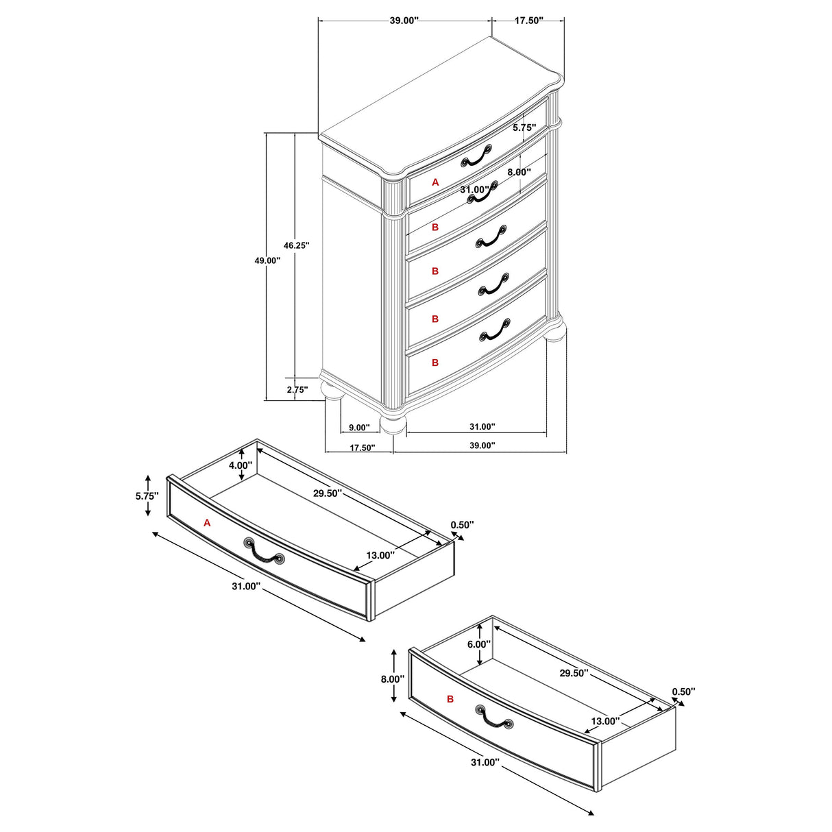 Celina 5 Pc Bedroom Set