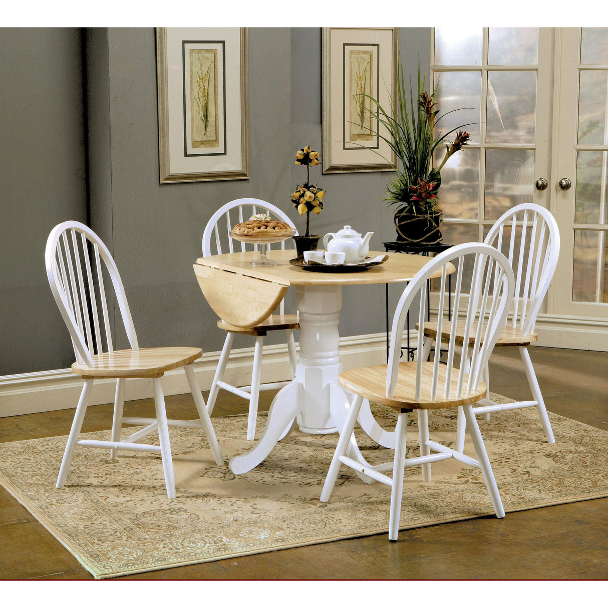 Coaster Furniture Allison 4241 Round 40-inch Drop Leaf Extension Dining Table - White IMAGE 12