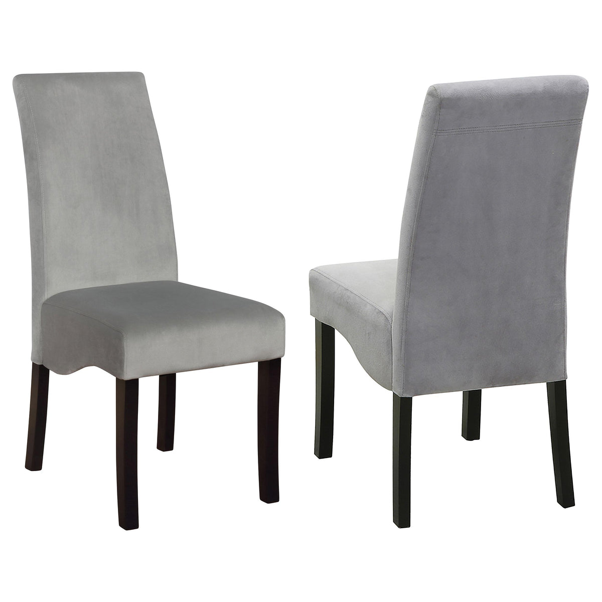 Coaster Furniture Stanton 102062 Velvet Upholstered Dining Side Chair - Grey (Set of 2) IMAGE 1