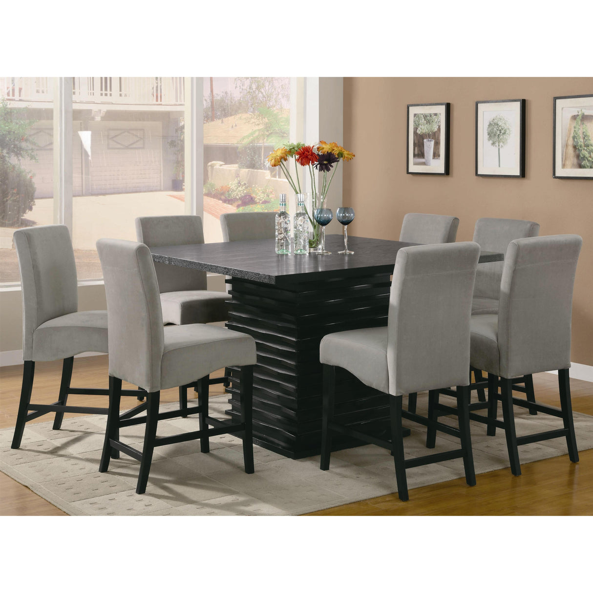 Coaster Furniture Stanton 102069GRY Velvet Upholstered Counter Chair - Grey (Set of 2) IMAGE 3