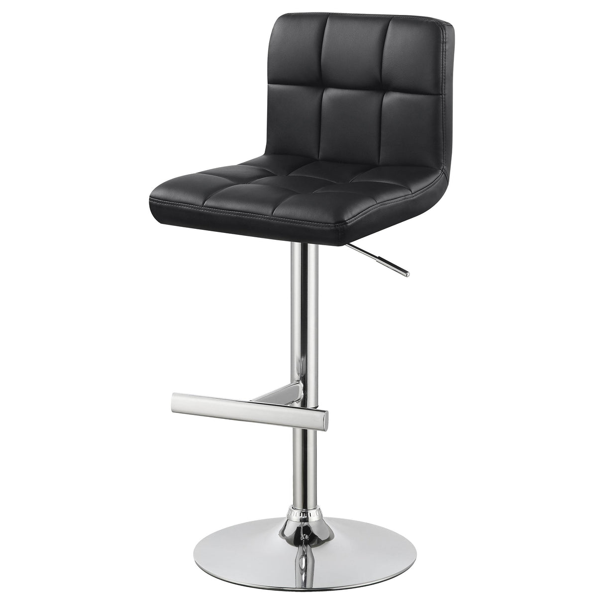 Coaster Furniture Lenny 102554 Upholstered Adjustable Bar Stool - Black (Set of 2) IMAGE 4