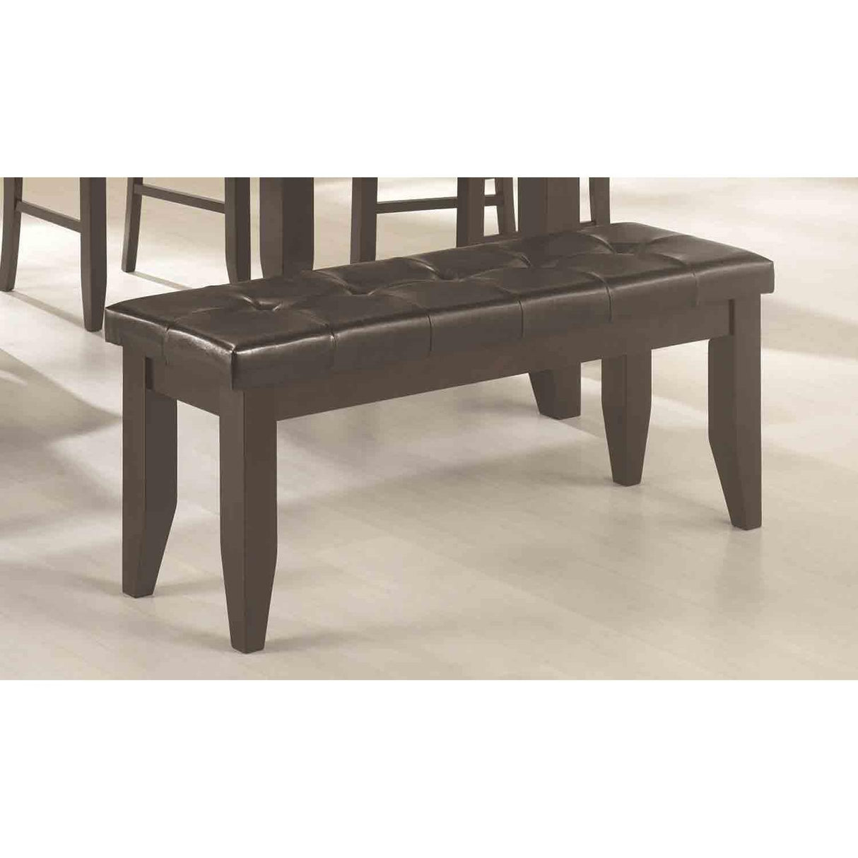 Coaster Furniture Dalila 102723 Leatherette Upholstered Wood Dining Bench - Cappuccino IMAGE 2