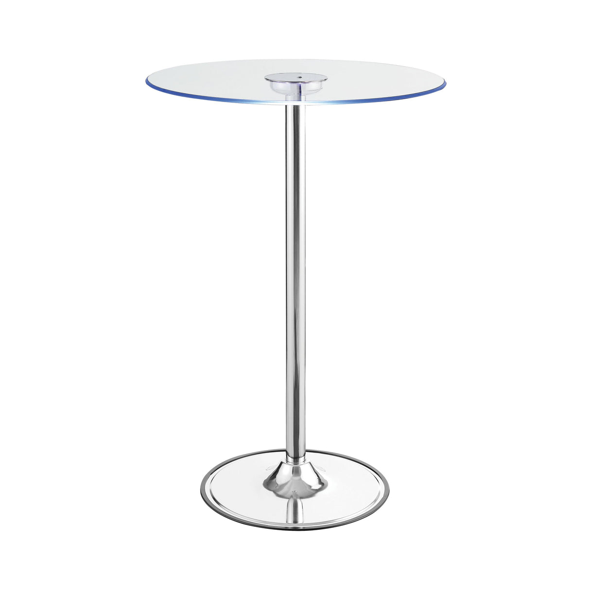 Coaster Furniture Thea 122400 Round 28-inch Glass Top LED Bistro Bar Table - Chrome IMAGE 3