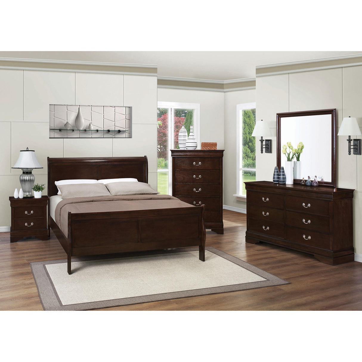 Coaster Furniture Louis Philippe 202411KE Wood Eastern King Sleigh Bed - Cappuccino IMAGE 7