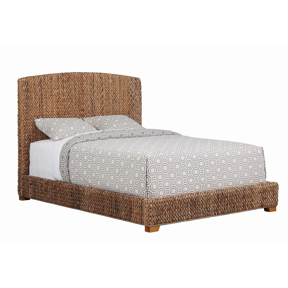 Coaster Furniture Laughton 300501KW Banana Leaf California King Panel Bed - Amber IMAGE 1