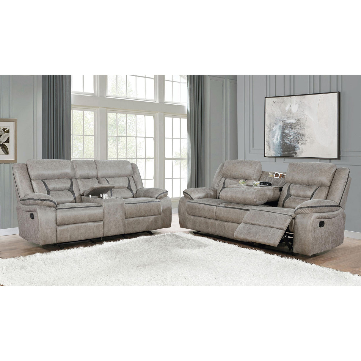 Coaster Furniture Greer 651351-S2 2 pc Reclining Living Room Set IMAGE 2