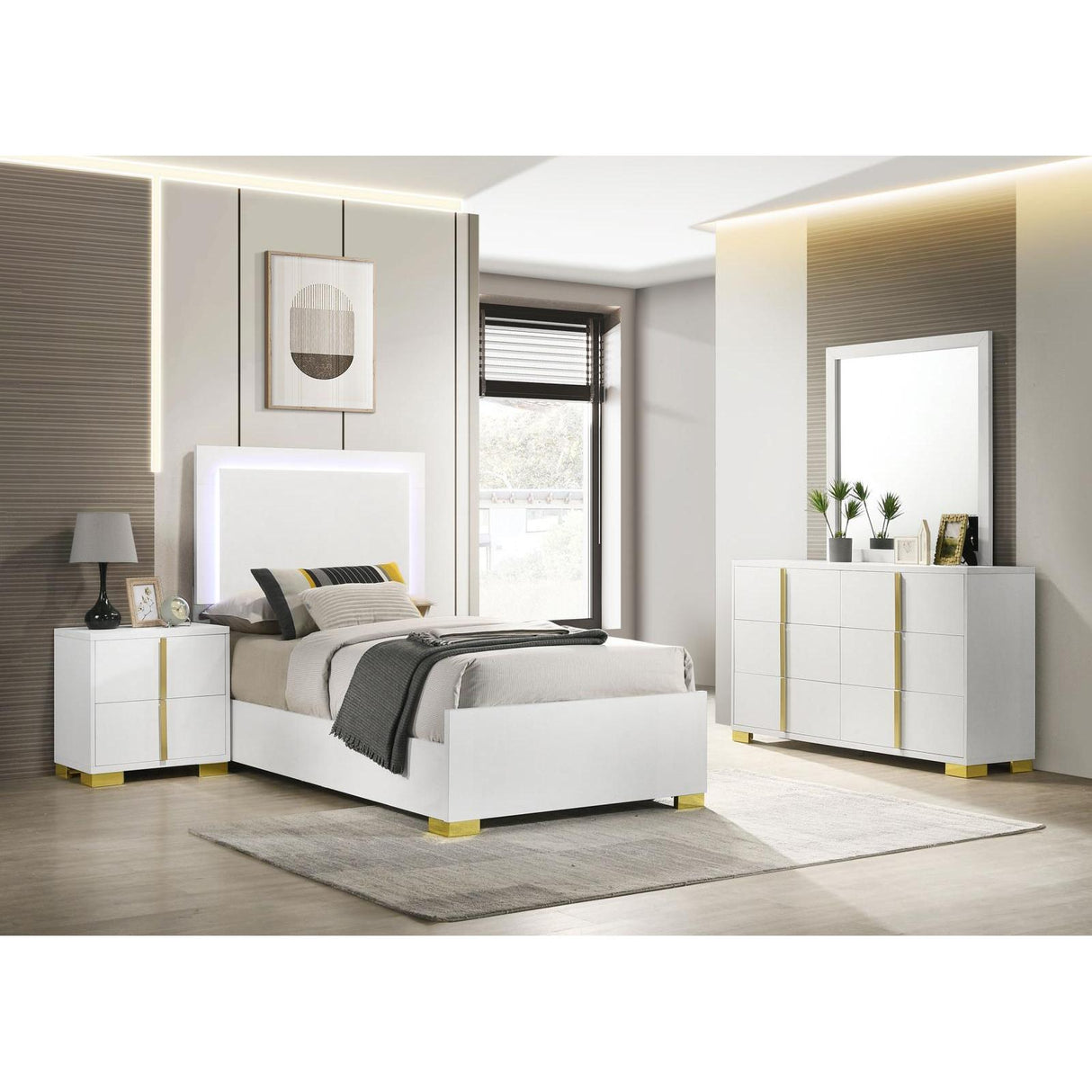 Coaster Furniture Marceline 222931T-S4 6 pc Twin Panel Bedroom Set IMAGE 1