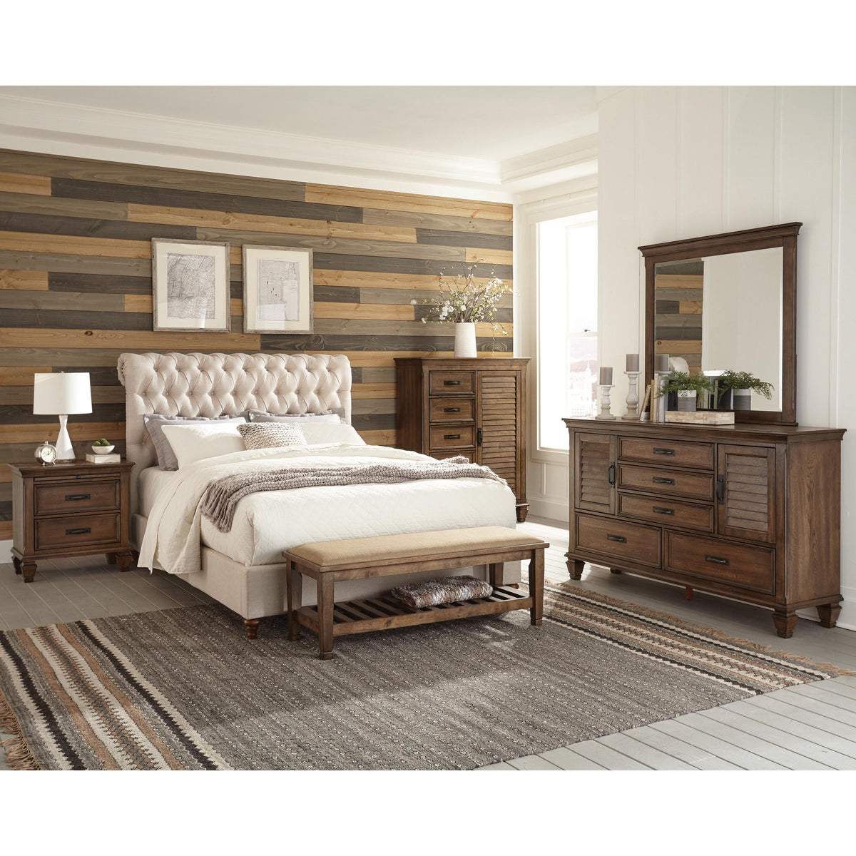 Coaster Furniture Devon 300525Q 57-inch Upholstered Queen Panel Bed - Beige IMAGE 5