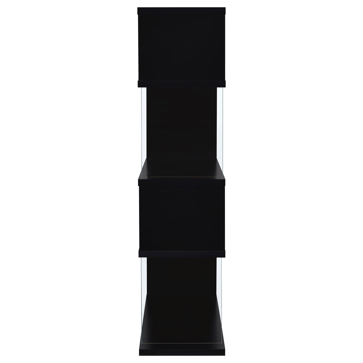Coaster Furniture Emelle 800340 63-inch 4-shelf Glass Panel Bookshelf - Black IMAGE 6
