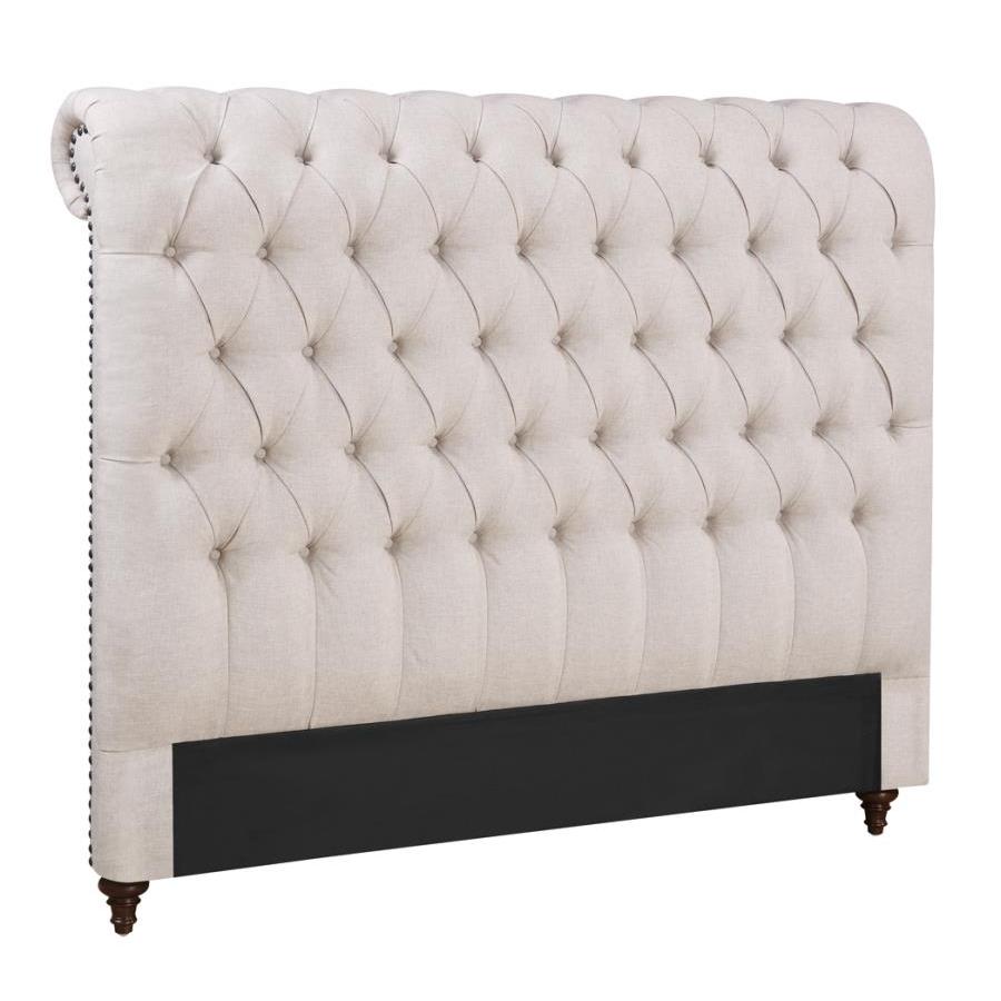 Coaster Furniture Devon 300525KW 57-inch Upholstered California King Panel Bed - Beige IMAGE 3