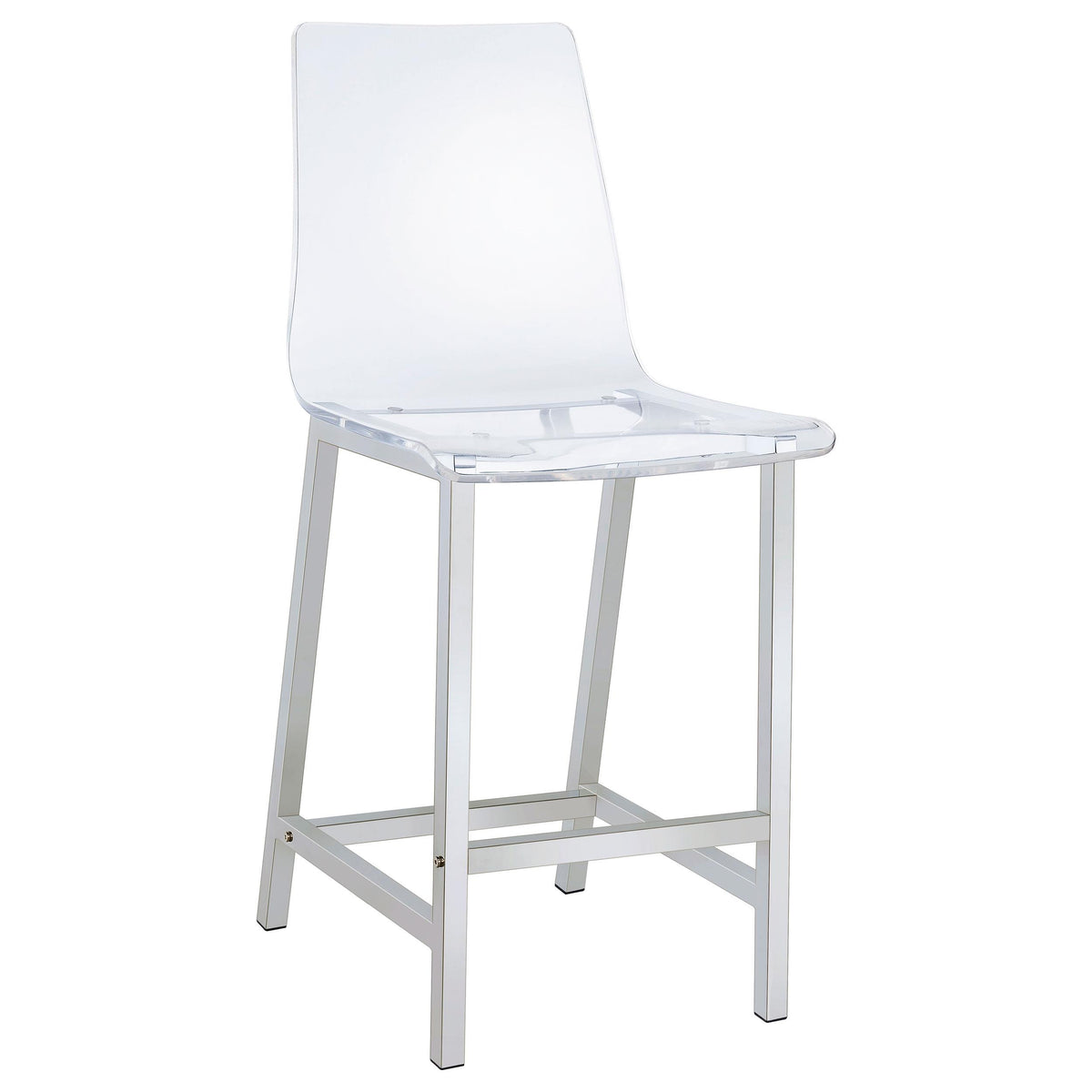 Coaster Furniture Juelia 100265 Clear Acrylic Counter Chair - Chrome (Set of 2) IMAGE 2