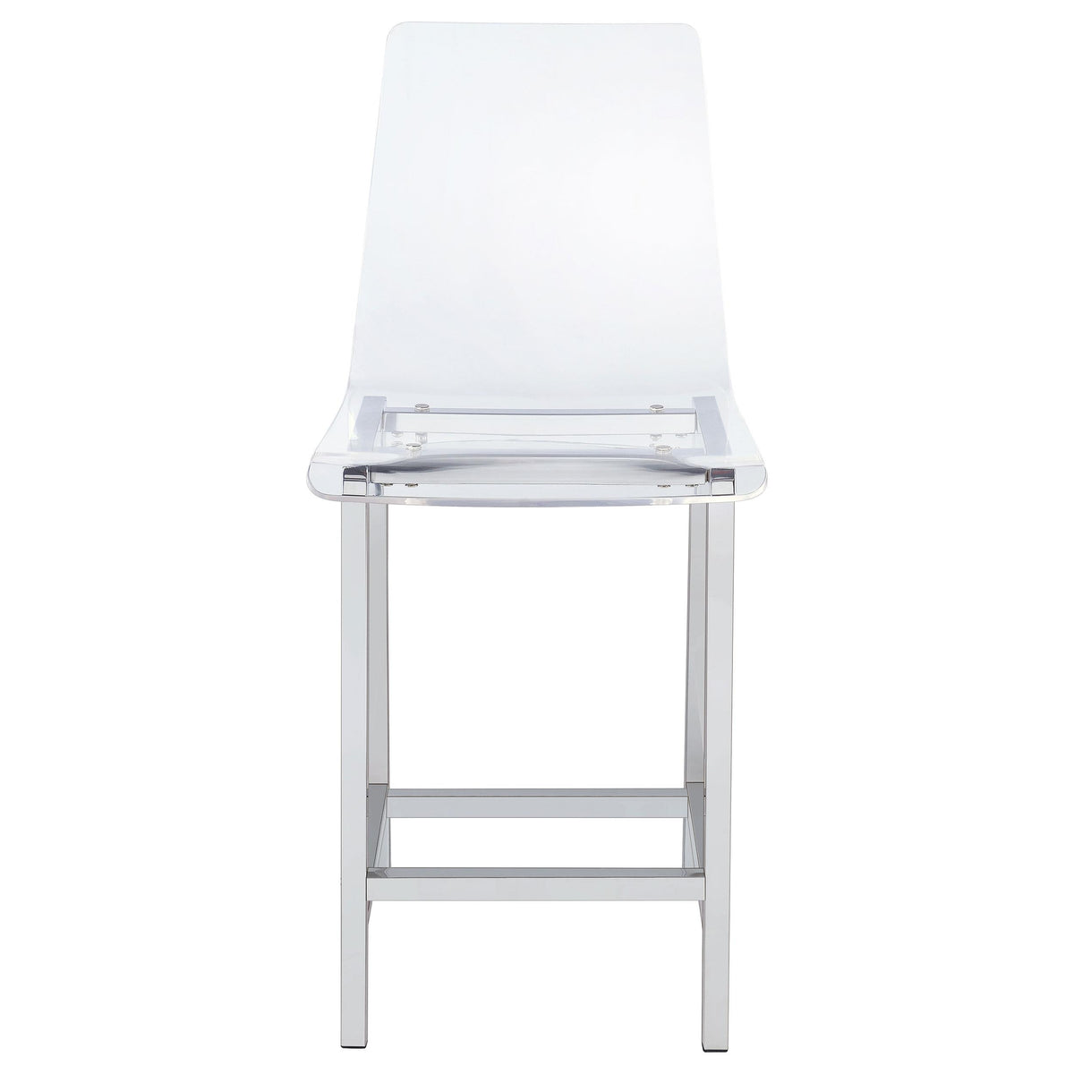 Coaster Furniture Juelia 100265 Clear Acrylic Counter Chair - Chrome (Set of 2) IMAGE 3