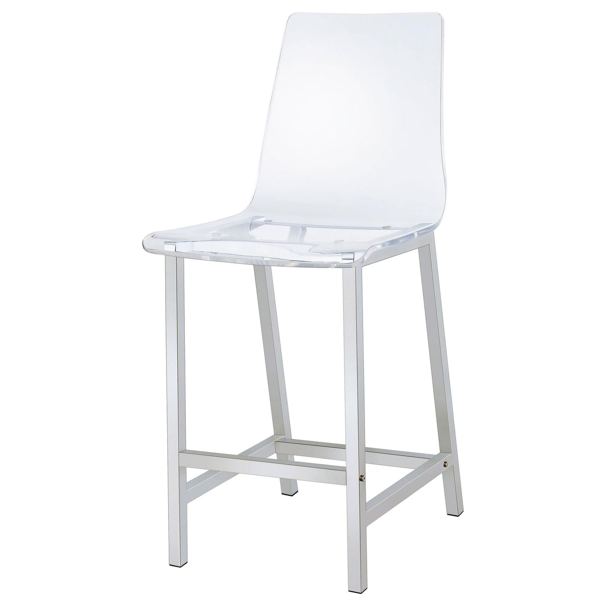 Coaster Furniture Juelia 100265 Clear Acrylic Counter Chair - Chrome (Set of 2) IMAGE 4