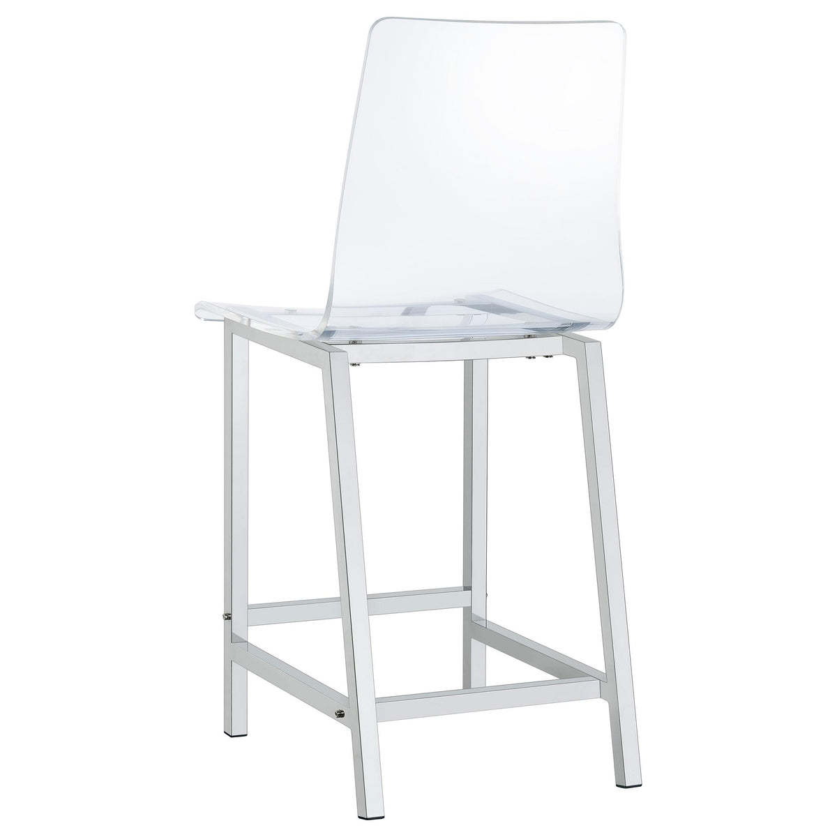 Coaster Furniture Juelia 100265 Clear Acrylic Counter Chair - Chrome (Set of 2) IMAGE 6