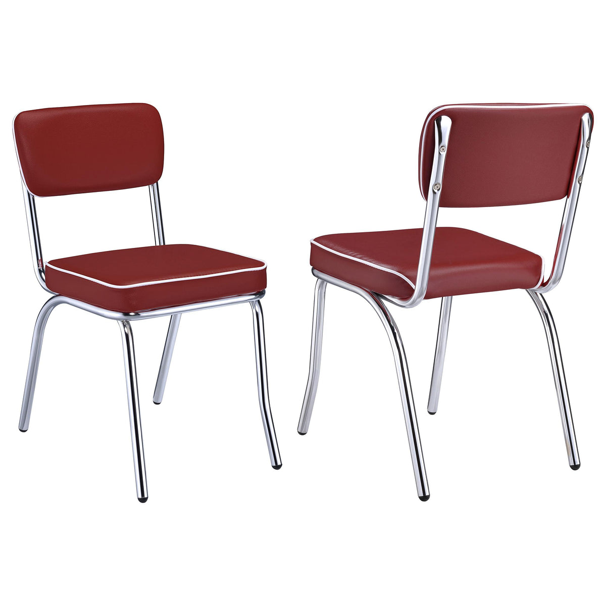 Coaster Furniture Retro 2450R Upholstered Dining Side Chair - Red (Set of 2) IMAGE 1