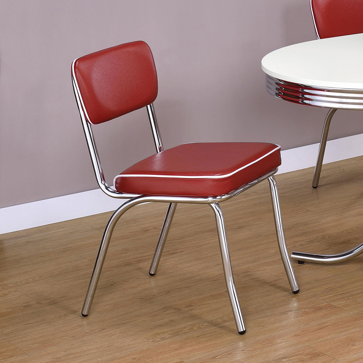 Coaster Furniture Retro 2450R Upholstered Dining Side Chair - Red (Set of 2) IMAGE 10