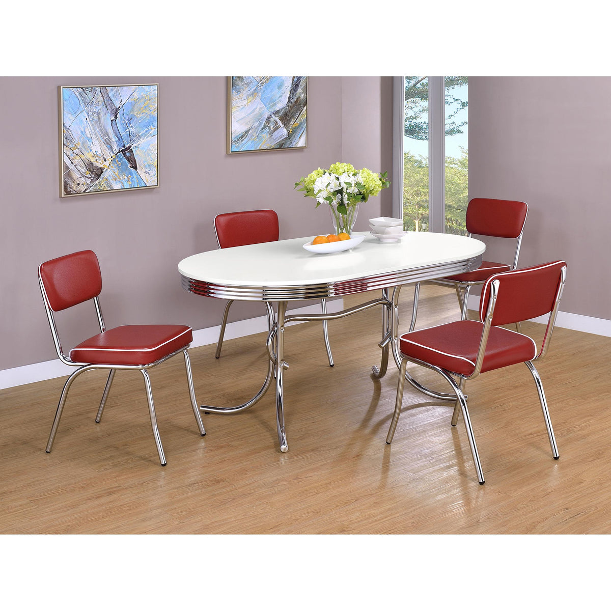 Coaster Furniture Retro 2450R Upholstered Dining Side Chair - Red (Set of 2) IMAGE 11