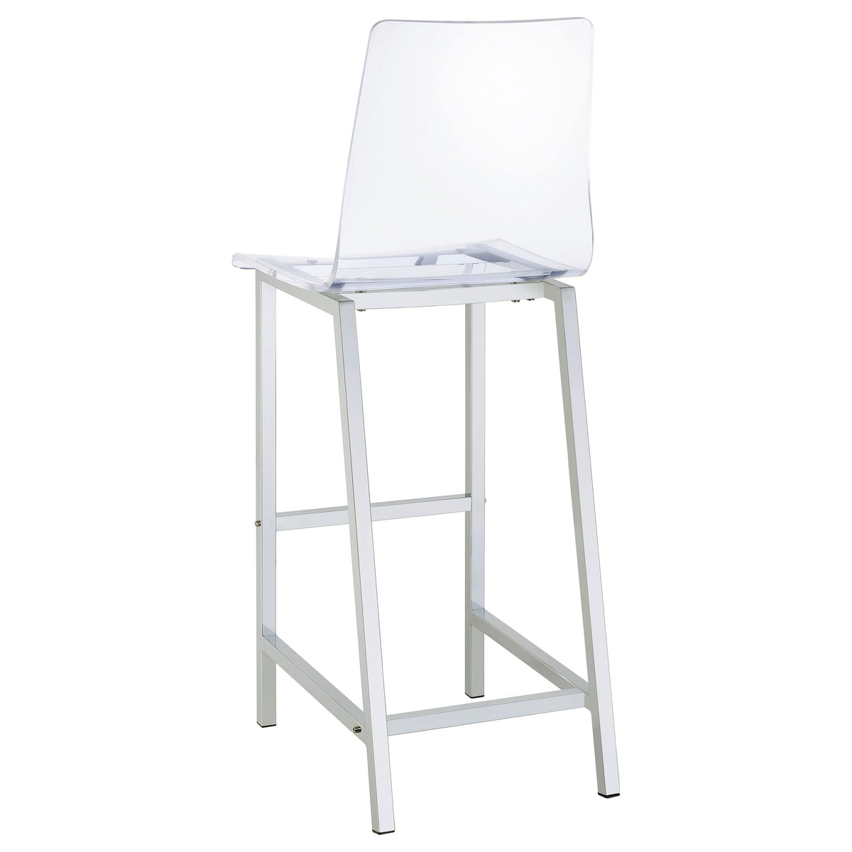 Coaster Furniture Juelia 100295 Clear Acrylic Bar Chair - Chrome (Set of 2) IMAGE 6