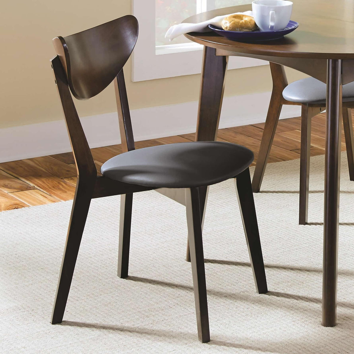 Coaster Furniture Jedda 105362 Wood Dining Side Chair - Dark Walnut (Set of 2) IMAGE 3