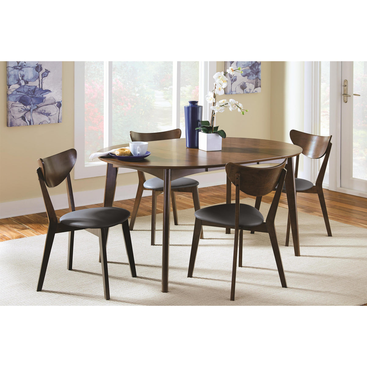 Coaster Furniture Jedda 105362 Wood Dining Side Chair - Dark Walnut (Set of 2) IMAGE 4