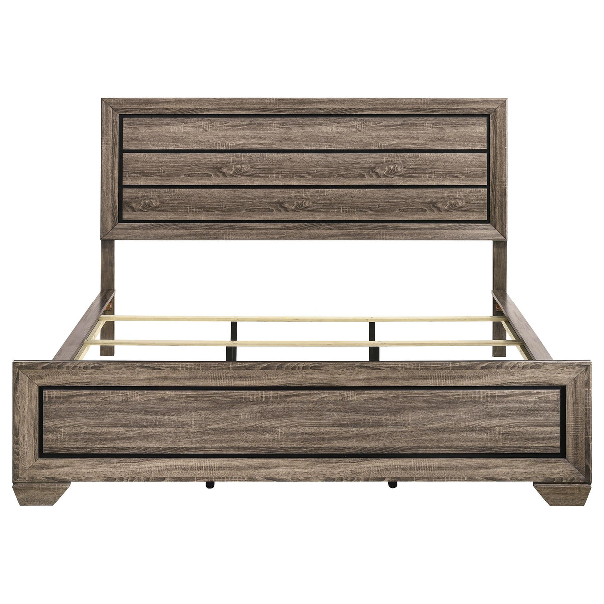 Coaster Furniture Kauffman 204191KW Wood California King Panel Bed - Washed Taupe IMAGE 3