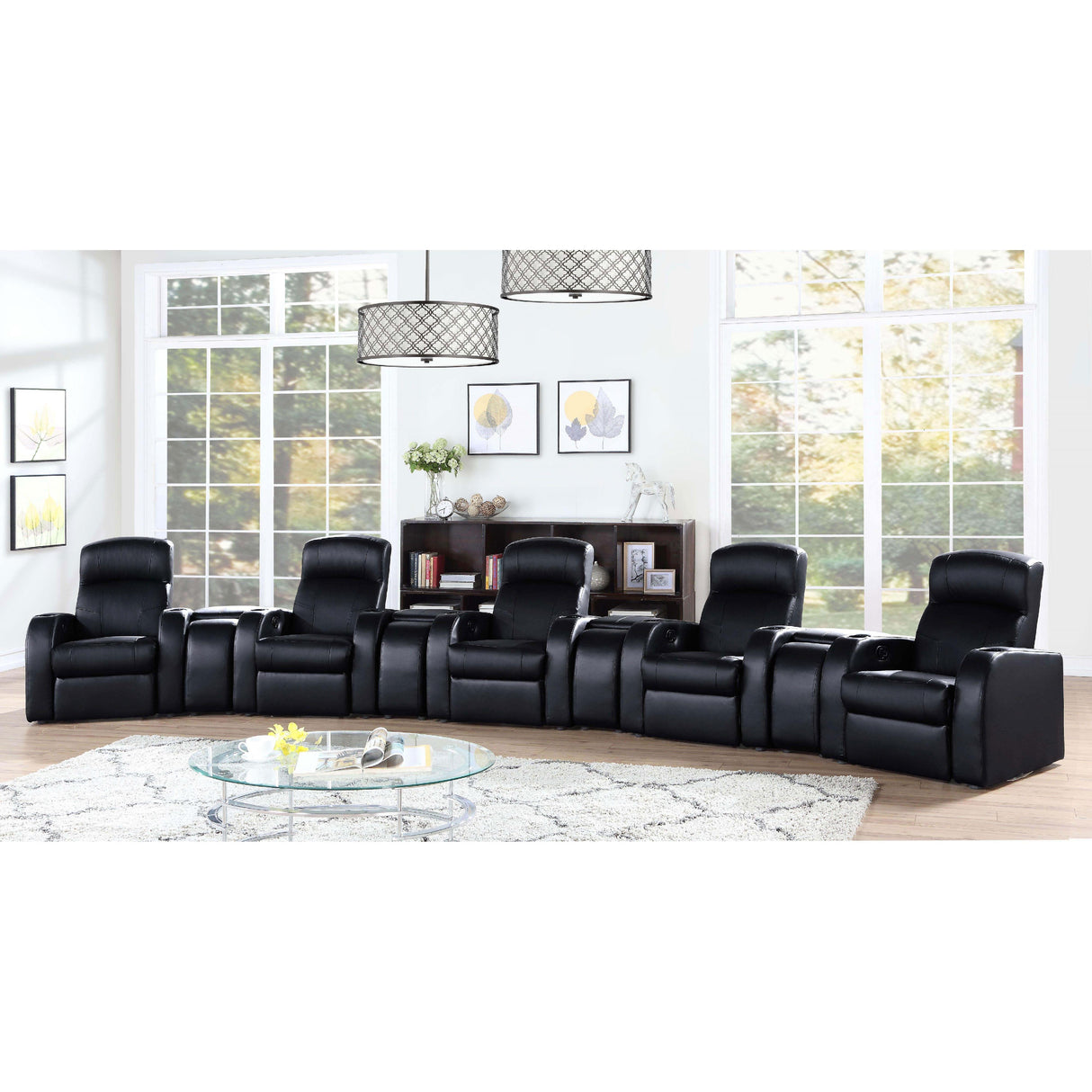 Coaster Furniture Cyrus 600001 Upholstered Track Arm Recliner - Black IMAGE 13