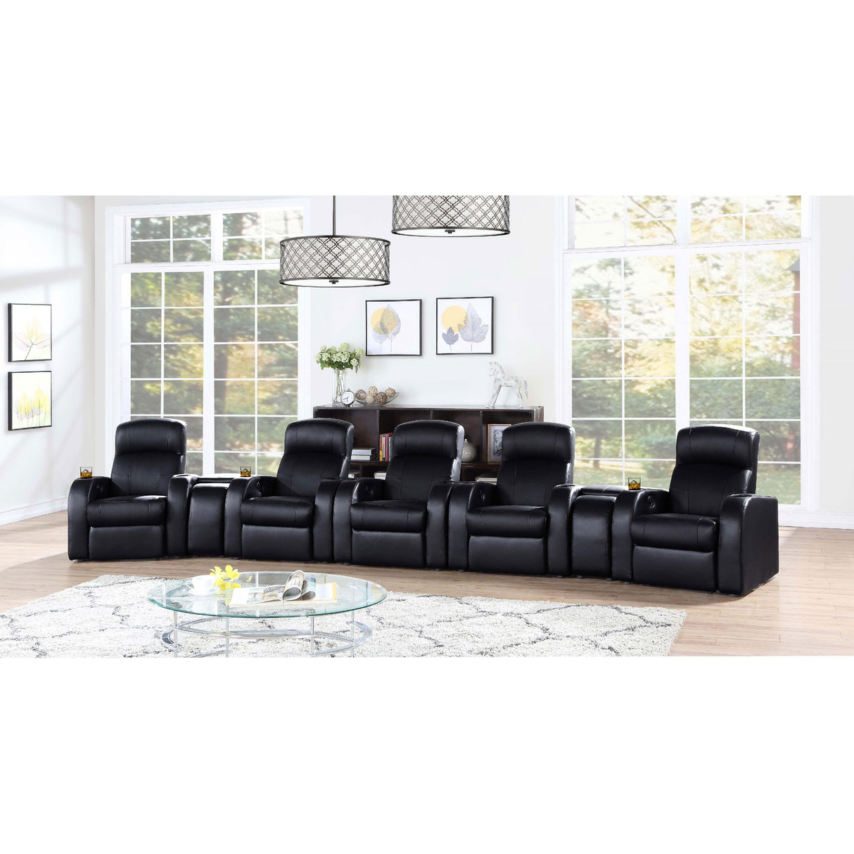 Coaster Furniture Cyrus 600001 Upholstered Track Arm Recliner - Black IMAGE 14