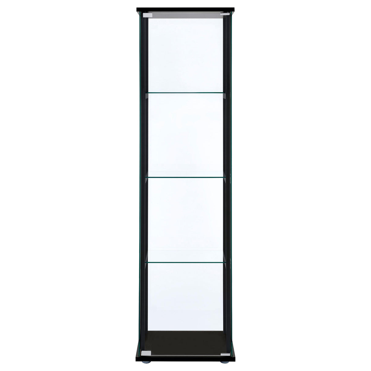 Coaster Furniture Cyclamen 950171 4-shelf Clear Glass Curio Display Cabinet - Black IMAGE 2