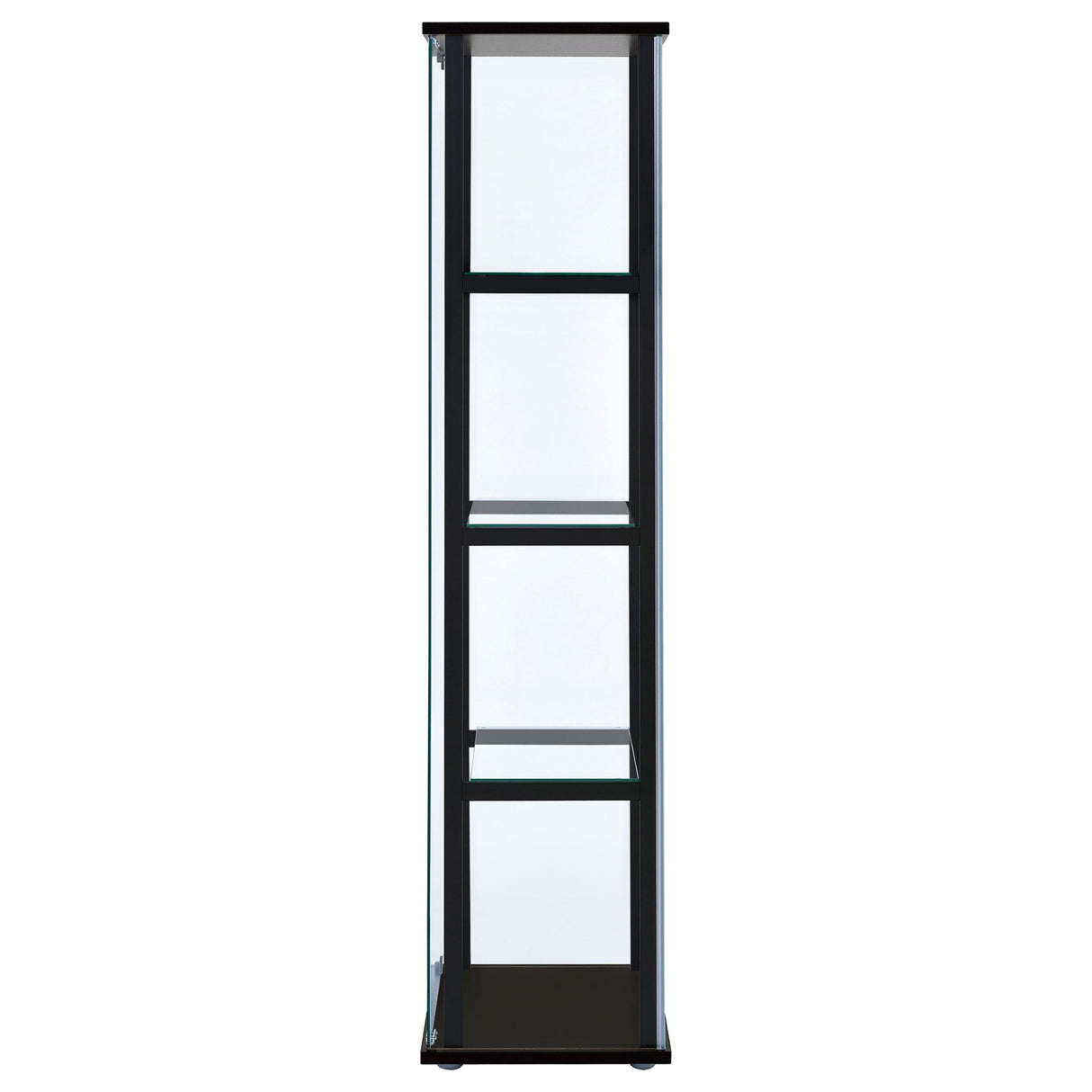 Coaster Furniture Cyclamen 950171 4-shelf Clear Glass Curio Display Cabinet - Black IMAGE 4