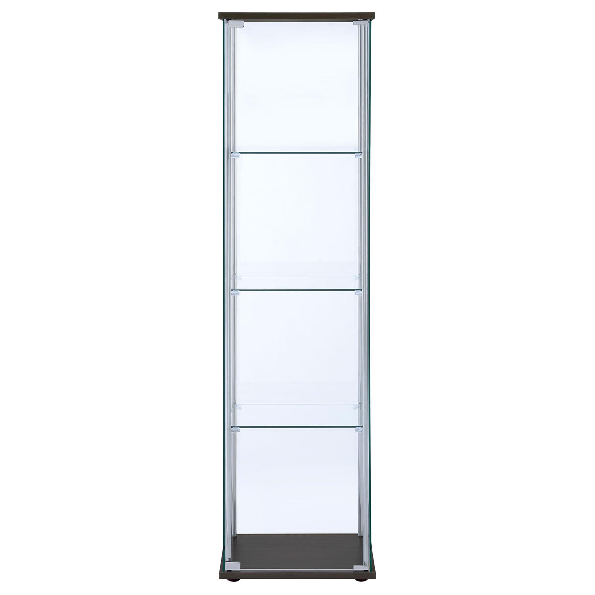 Coaster Furniture Bellatrix 950172 4-shelf Clear Glass Curio Cabinet - Cappuccino IMAGE 2