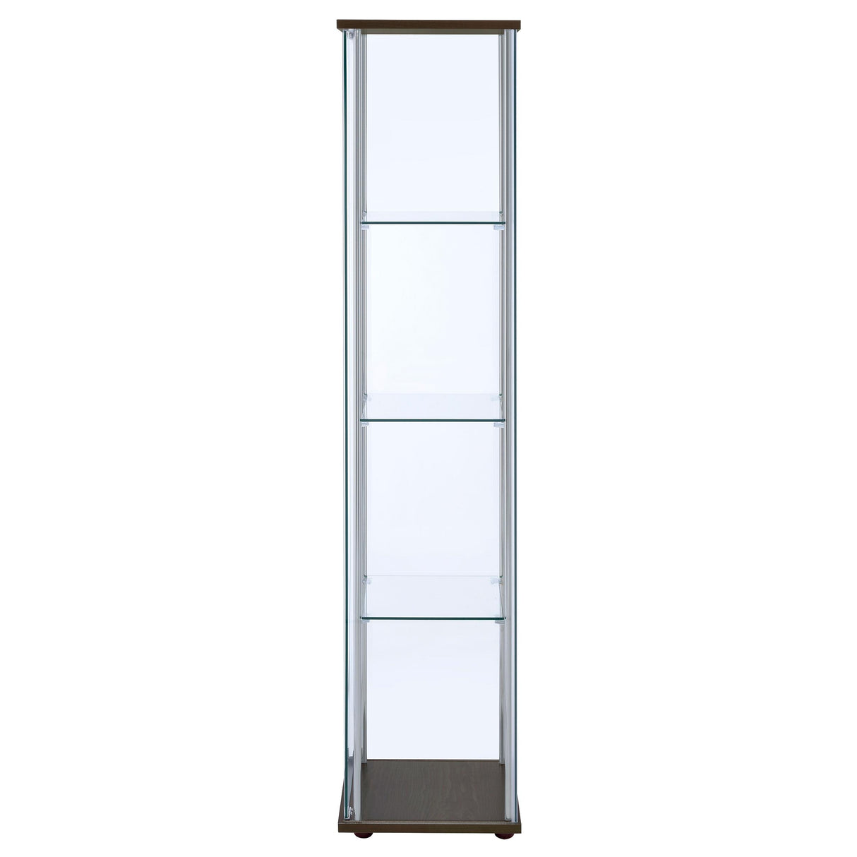 Coaster Furniture Bellatrix 950172 4-shelf Clear Glass Curio Cabinet - Cappuccino IMAGE 4