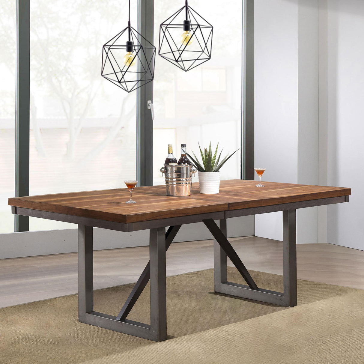 Coaster Furniture Spring Creek 106581 77-inch Extension Dining Table - Natural Walnut IMAGE 3